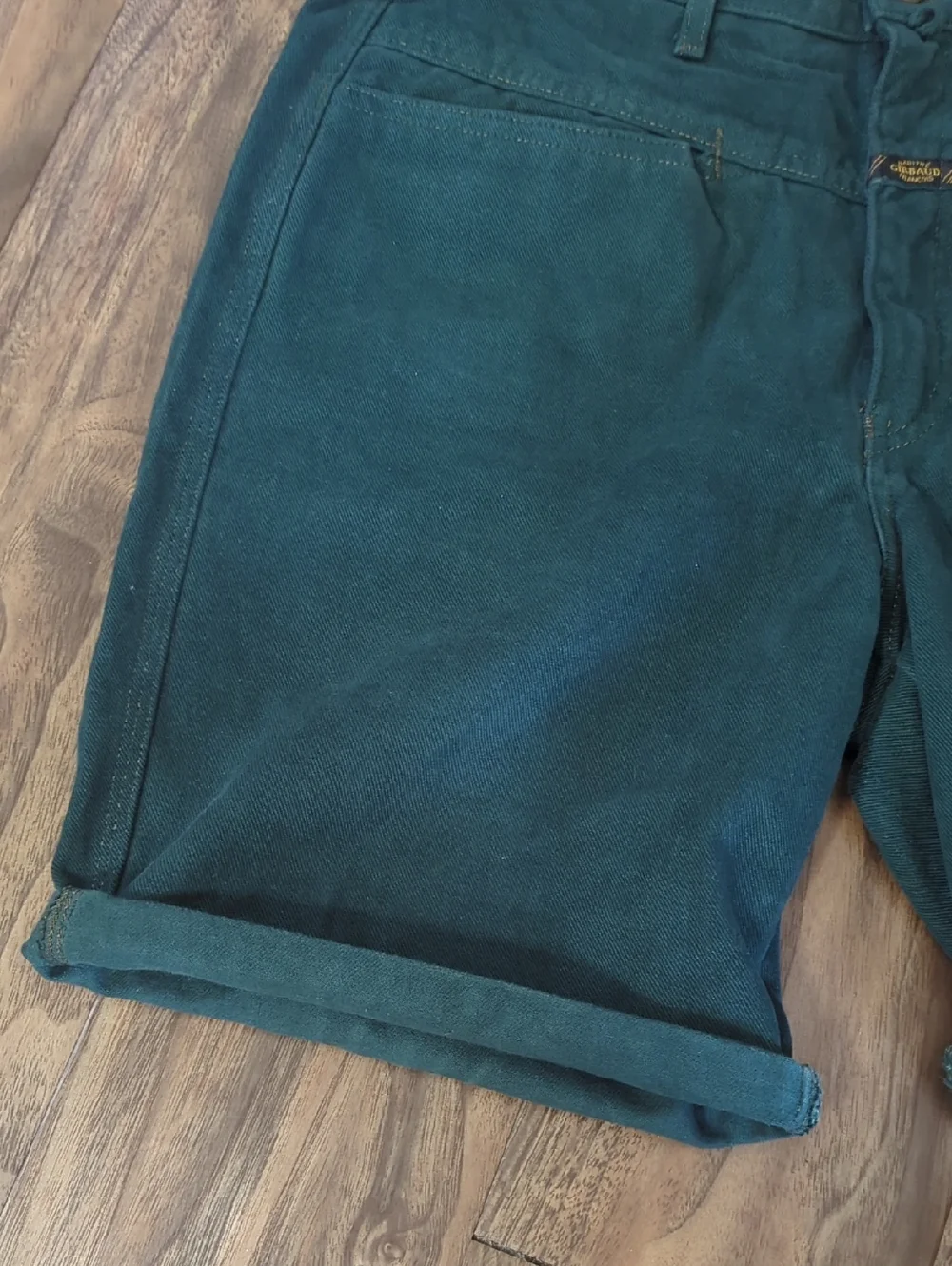 Marithe Francois Girbaud Green Vintage Roll-Cuff Women's Bermuda Shorts
